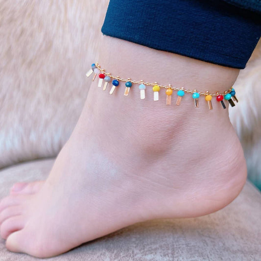 Chinese‑Gold Anklet – Pure Finish (Adjustable) S1