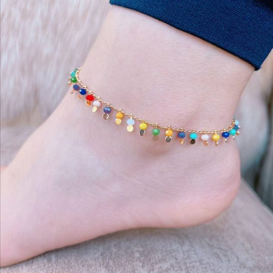 Chinese‑Gold Anklet – Pure Finish (Adjustable) S1