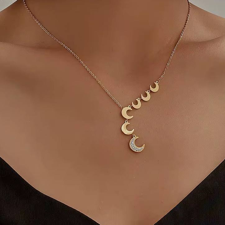 Pure 316L Stainless Steel Crescent Necklace S1