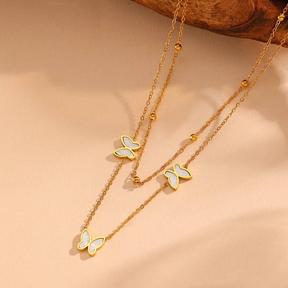 Butterfly Necklace & Bracelet Set – 316L Pure Stainless Steel S1