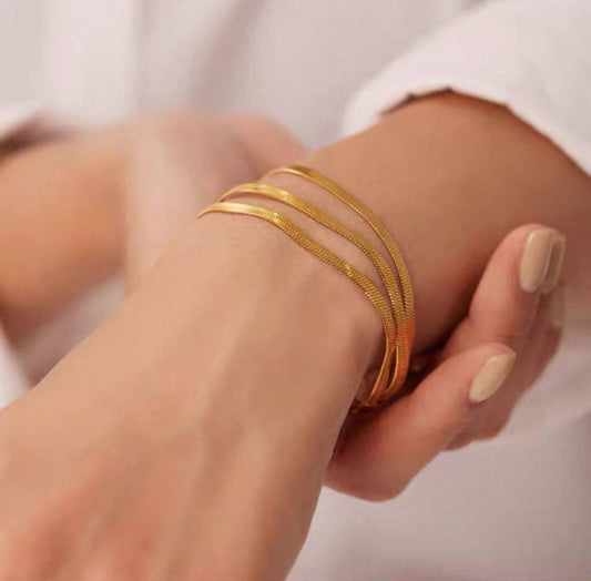 3-Layer Snake-Back 316L Pure Stainless Steel Bracelet S1