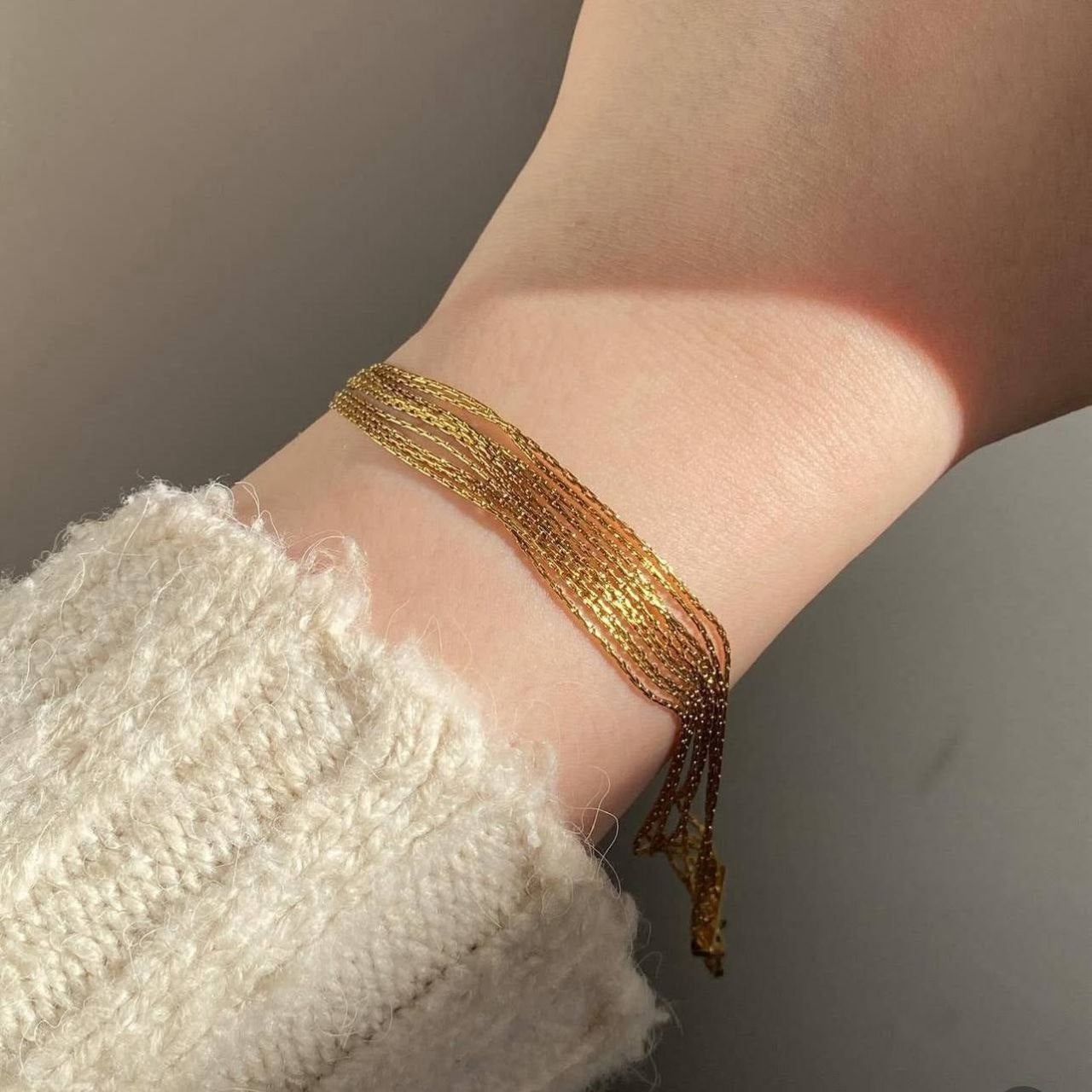 10-Layer Gold-Tipped 316L Pure Stainless Steel Bracelet S1