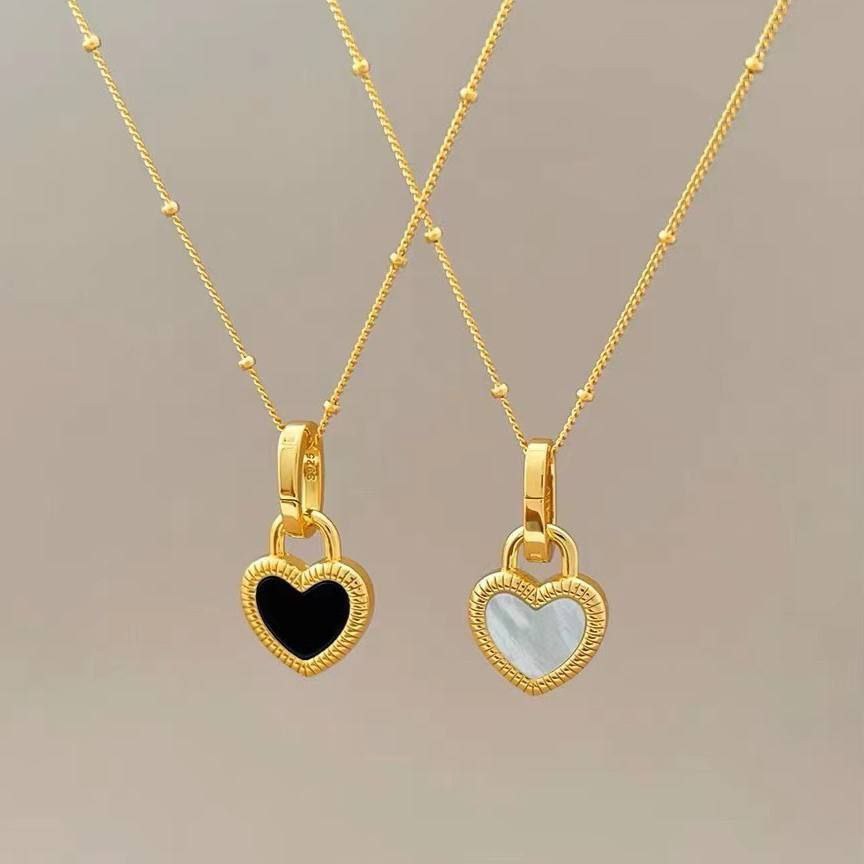 Double-Face 316L Pure Stainless Steel Necklace – White & Black S1