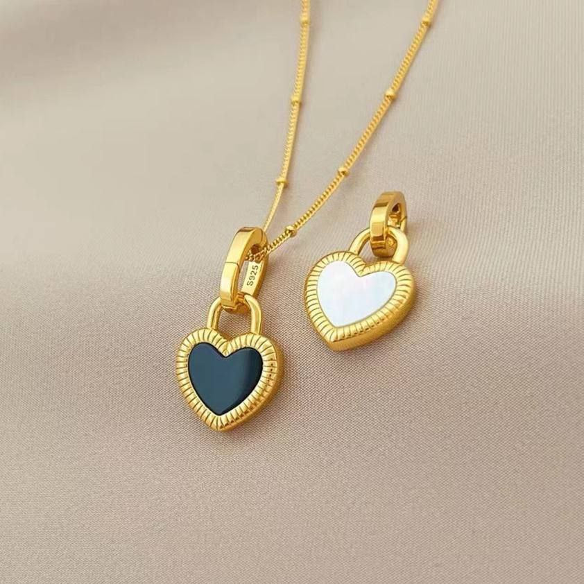 Double-Face 316L Pure Stainless Steel Necklace – White & Black S1