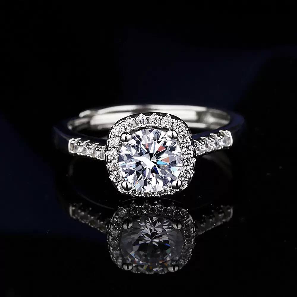 Pandora Square Gold Chinese Ring with Zircon Stones – Free Size S1