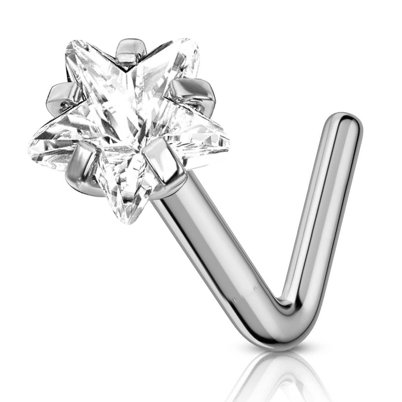 Stainless Steel L-Shaped Nose Piercing S1