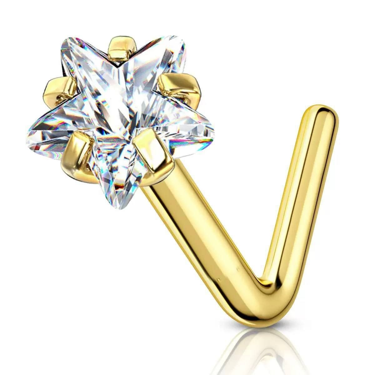 Stainless Steel L-Shaped Nose Piercing S1