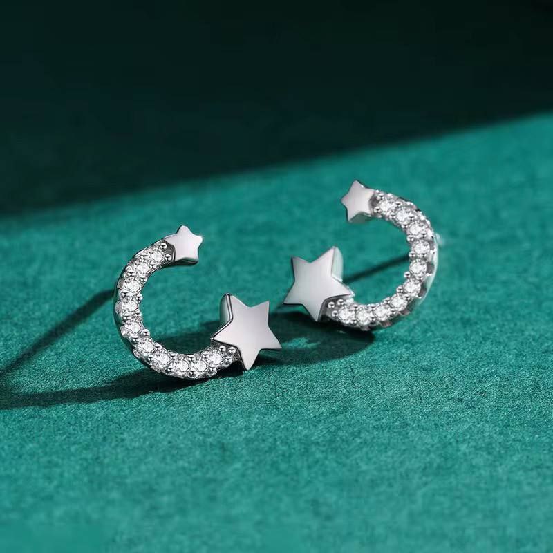 Stainless Steel Barbell Piercing with Zircon Stones S1