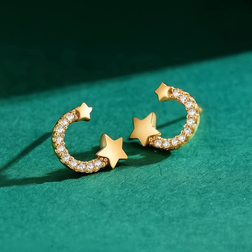 Stainless Steel Barbell Piercing with Zircon Stones S1