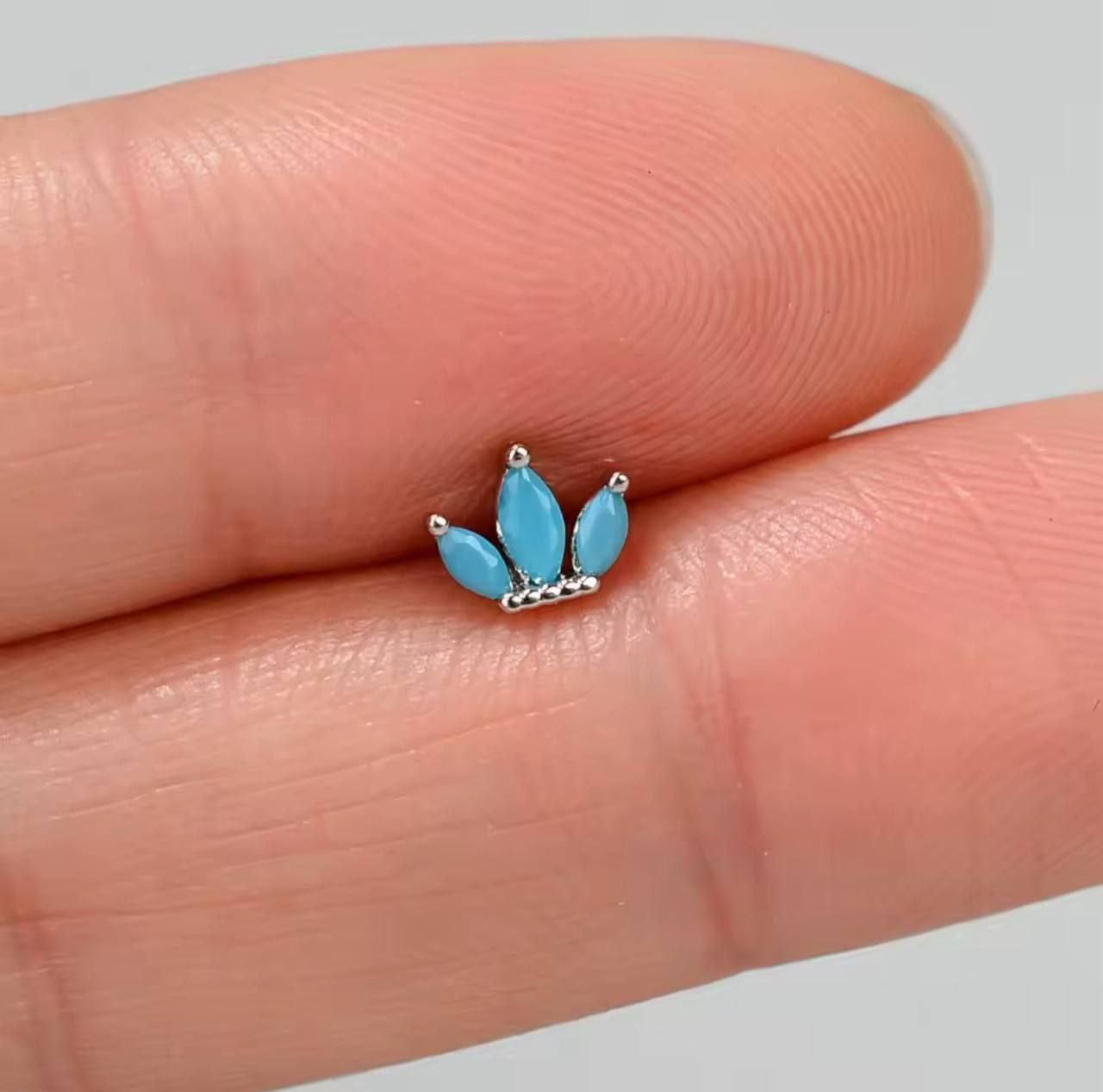 Stainless Steel Barbell Piercing with Zircon Stones S1