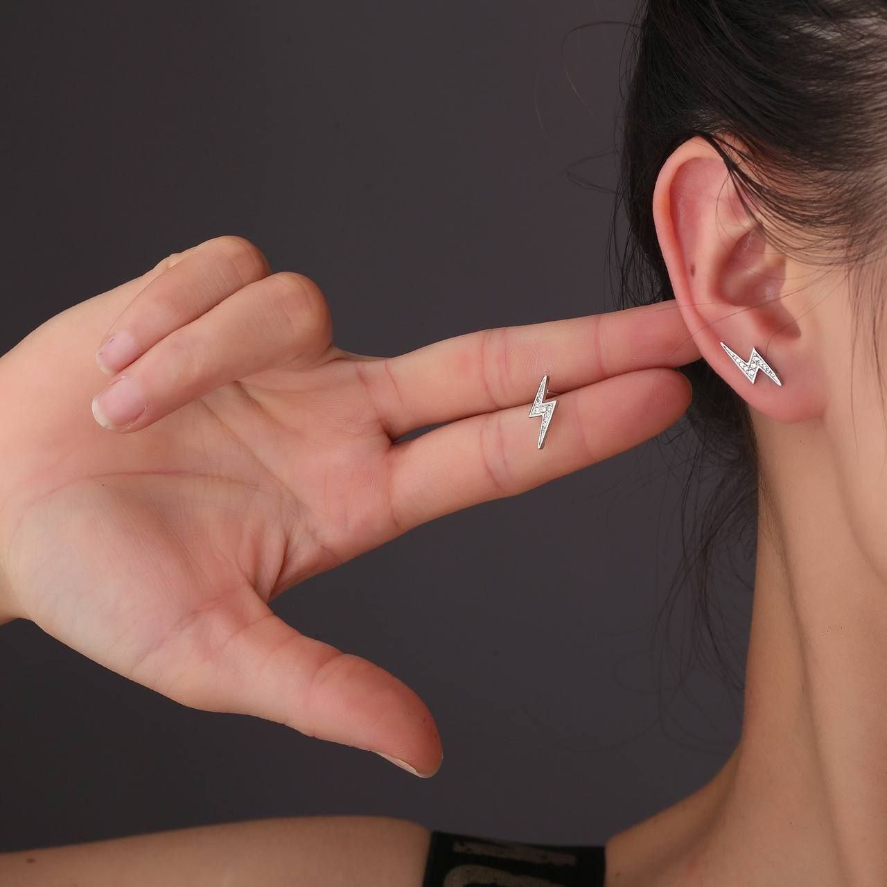 Stainless Steel Barbell Piercing with Zircon Stones S1