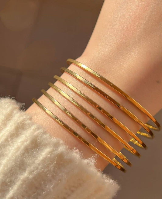 Cartier-Inspired Pure Stainless Steel 316 Bangle Set S1
