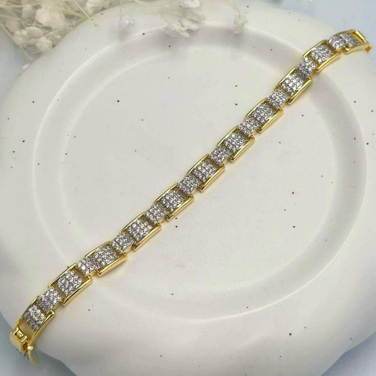 Lazurde-Inspired Gold Plated Zircon Anklet S1