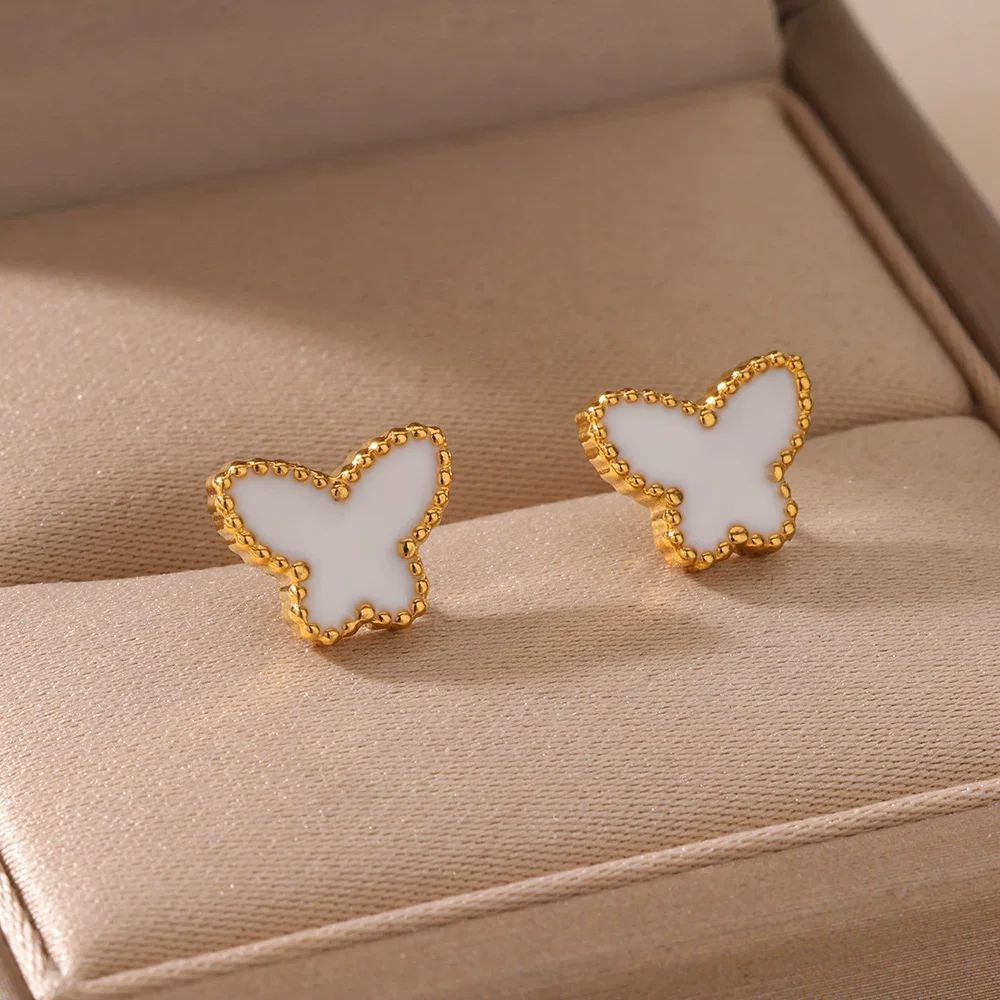 316 Pure Stainless Steel Butterfly Earrings S1