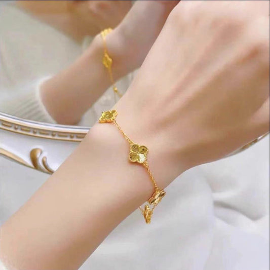 Five-Petal Flower Bracelet – Pure Stainless Steel 316 S2