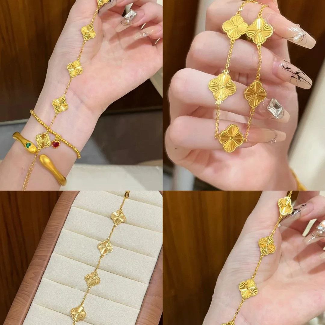 Five-Petal Flower Bracelet – Pure Stainless Steel 316 S2