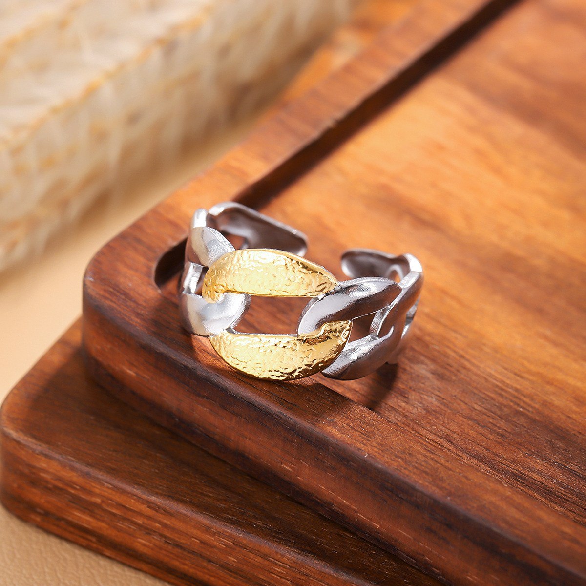 Pure Stainless Steel Ring 316 – Free Size, Silver or Gold S2