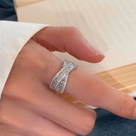 Gold-Plated Zircon Stone Ring – Free Size S1