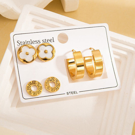 316 Pure Stainless Steel Earring Set Card S2