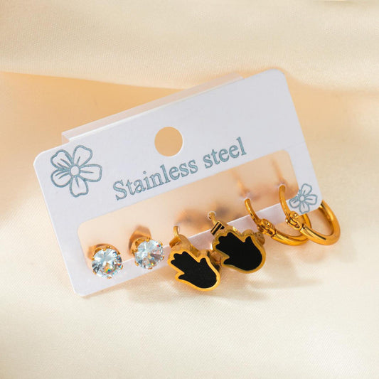 316 Pure Stainless Steel Earring Set Card S2