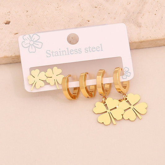 316 Pure Stainless Steel Earring Set Card S2