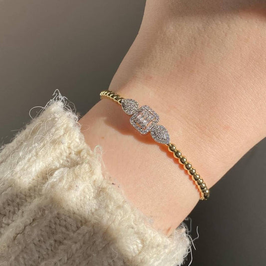 Gold Plated Bracelet with Zircon Stones S1