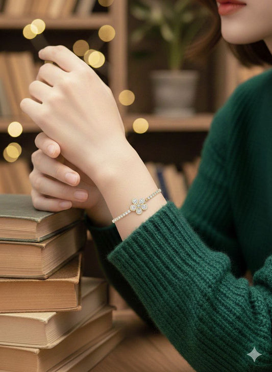 Zircon Studded Adjustable Bangle S2