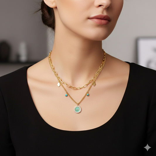 Double-Layer Pure 316 Stainless Steel Necklace S2