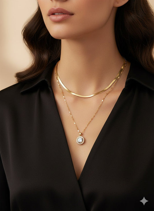 Dual Layer Stainless Steel Necklace 316 S2