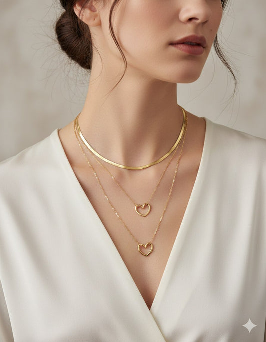 Triple Layer Stainless Steel Necklace 316 S2