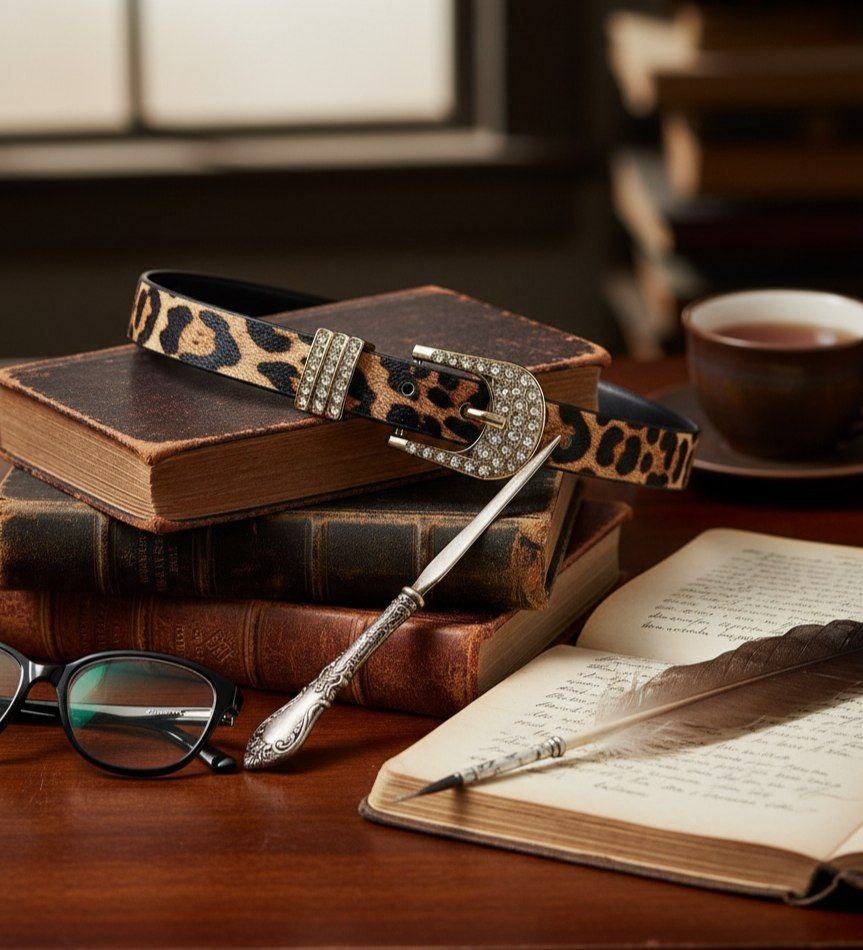 Tiger Leather Slim Belt – HTR35   S1