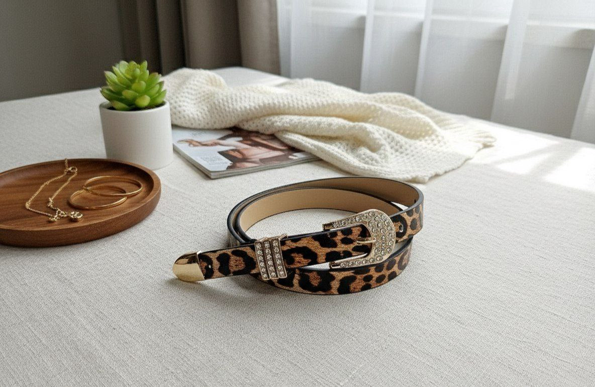 Tiger Leather Slim Belt – HTR35   S1