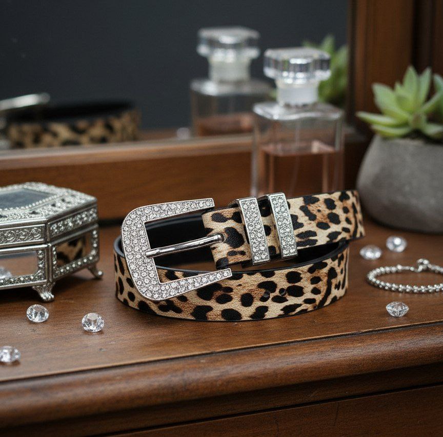 Tiger Leather Slim Belt – HTR36     S1