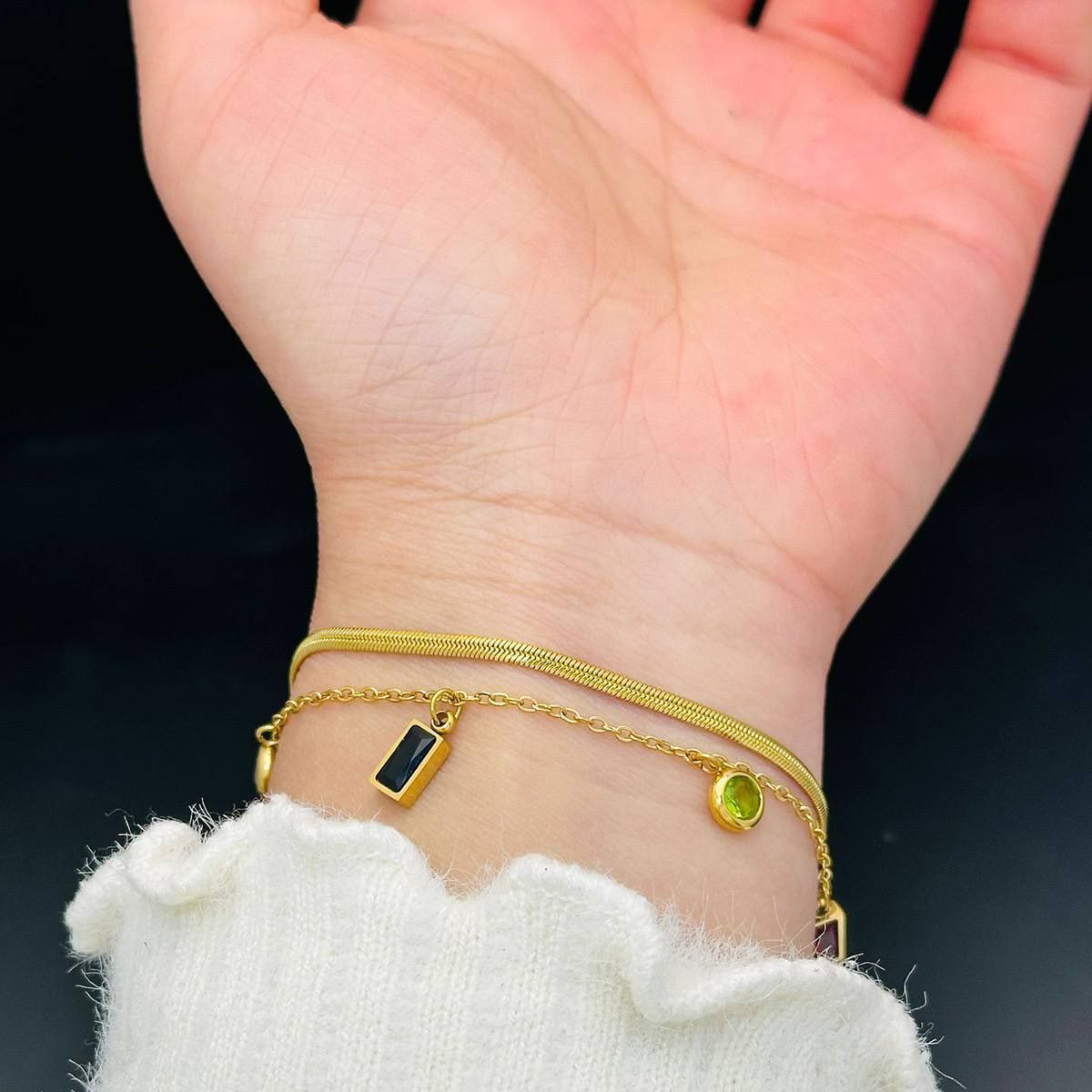 Pure Stainless Steel Double Layer Bracelet 316    S1