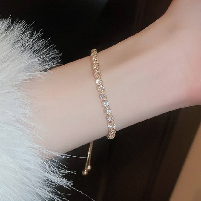 Shaddad Bracelet – Gold-Plated with Zircon Stones (4 mm)      S1