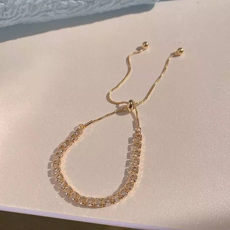Shaddad Bracelet – Gold-Plated with Zircon Stones (4 mm)      S1