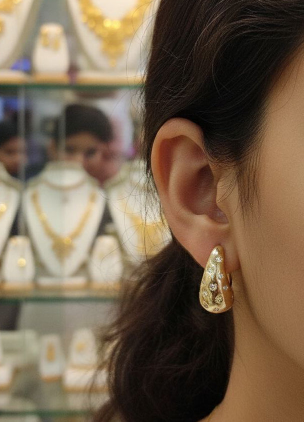 Prima Earrings – Gold-Plated with Zircon Stones    S1