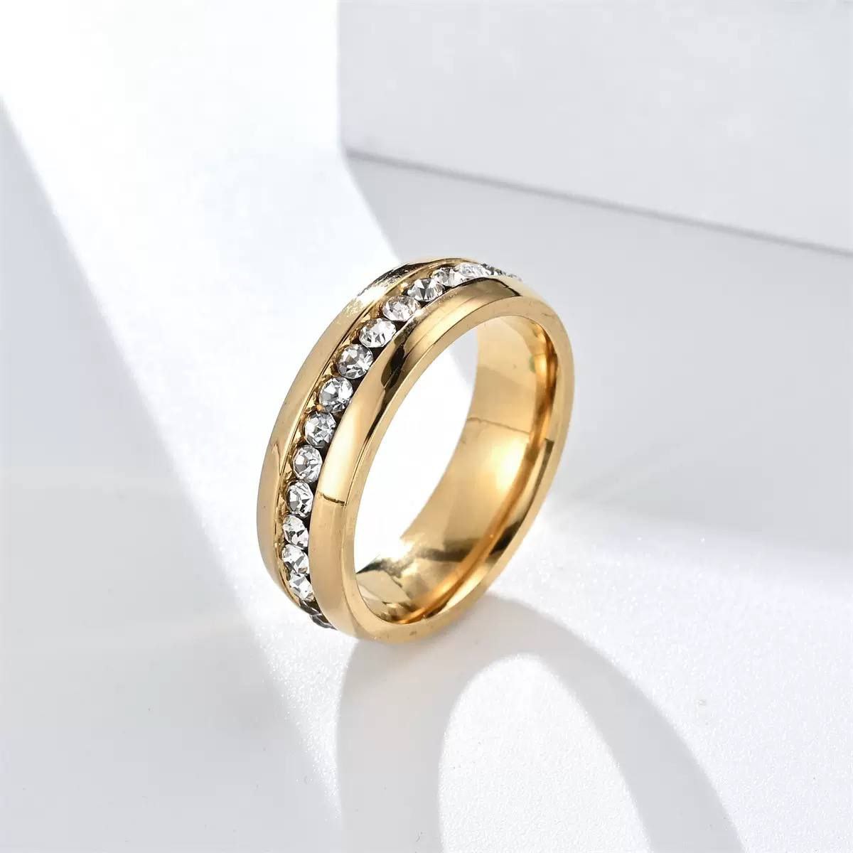 Stainless Steel Diamond-Style Stud ring    S1