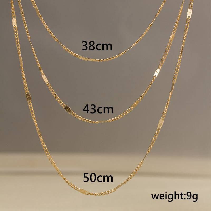 Gold Typical Style Triple Layer Pure 316 Stainless Steel Necklace     S1
