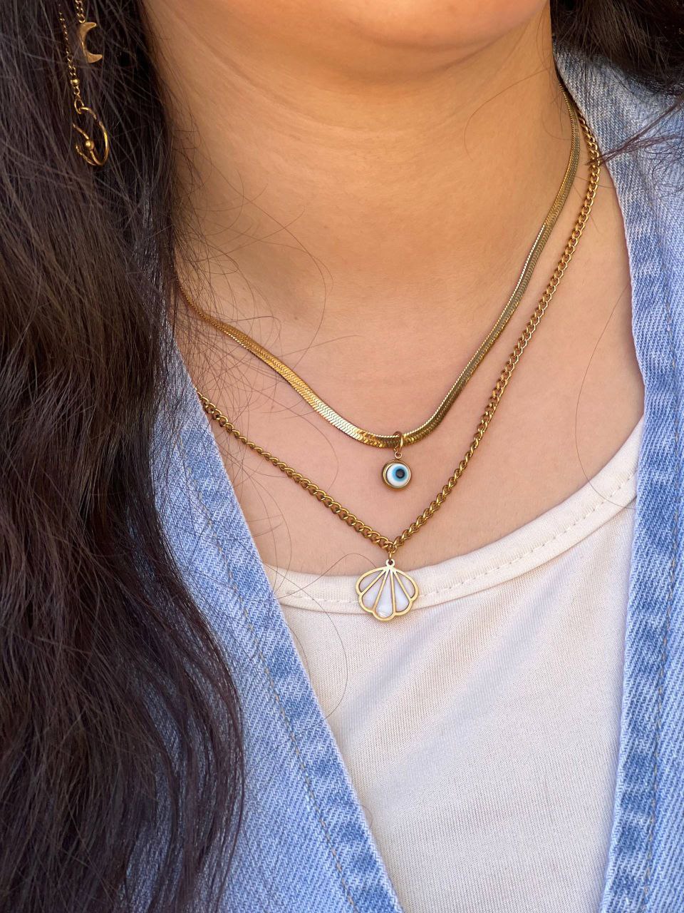 Double Layer Stainless Steel Necklace    S1