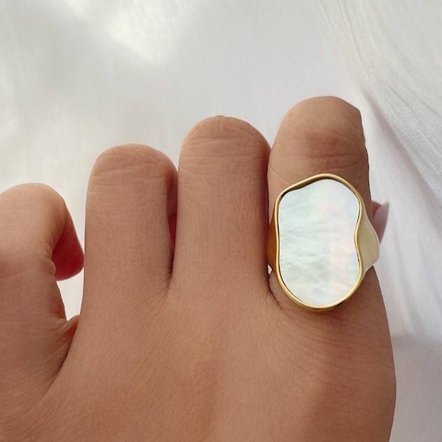 Pure 316 Stainless Steel Ring with Real Gold Plating     S1