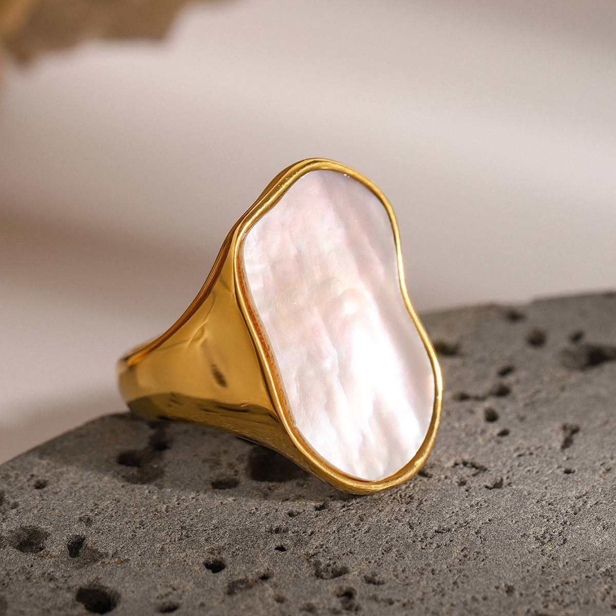 Pure 316 Stainless Steel Ring with Real Gold Plating     S1