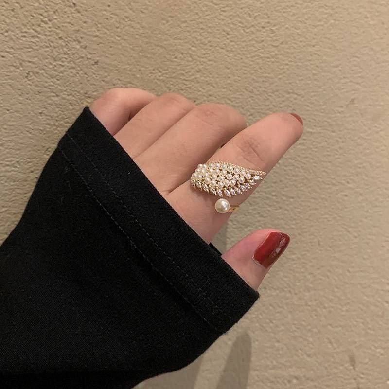 Gold Plated Free Size Ring with Zircon Stones     S1