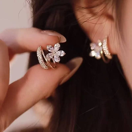 Twisted Column Hoop Earrings Silver 925 Chinese Gold    S1