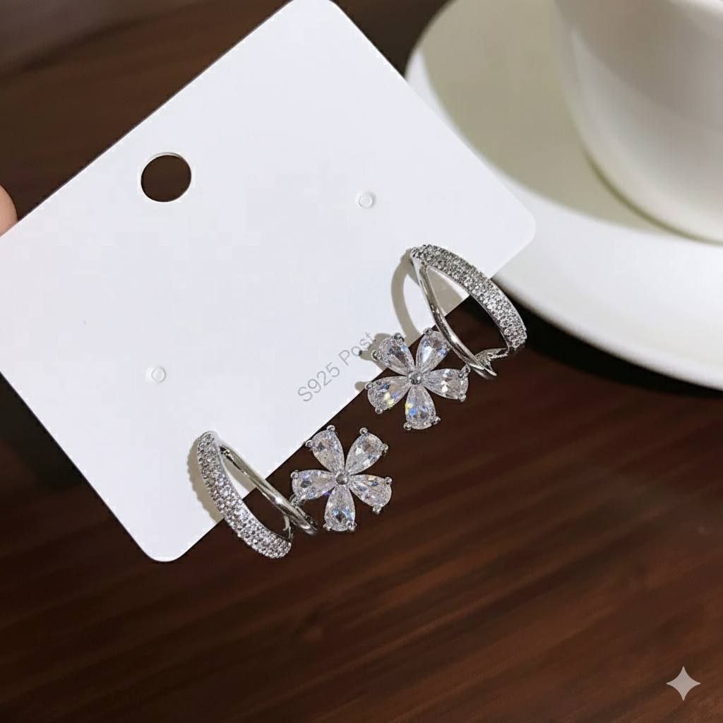 Twisted Column Hoop Earrings Silver 925 Chinese Gold    S1