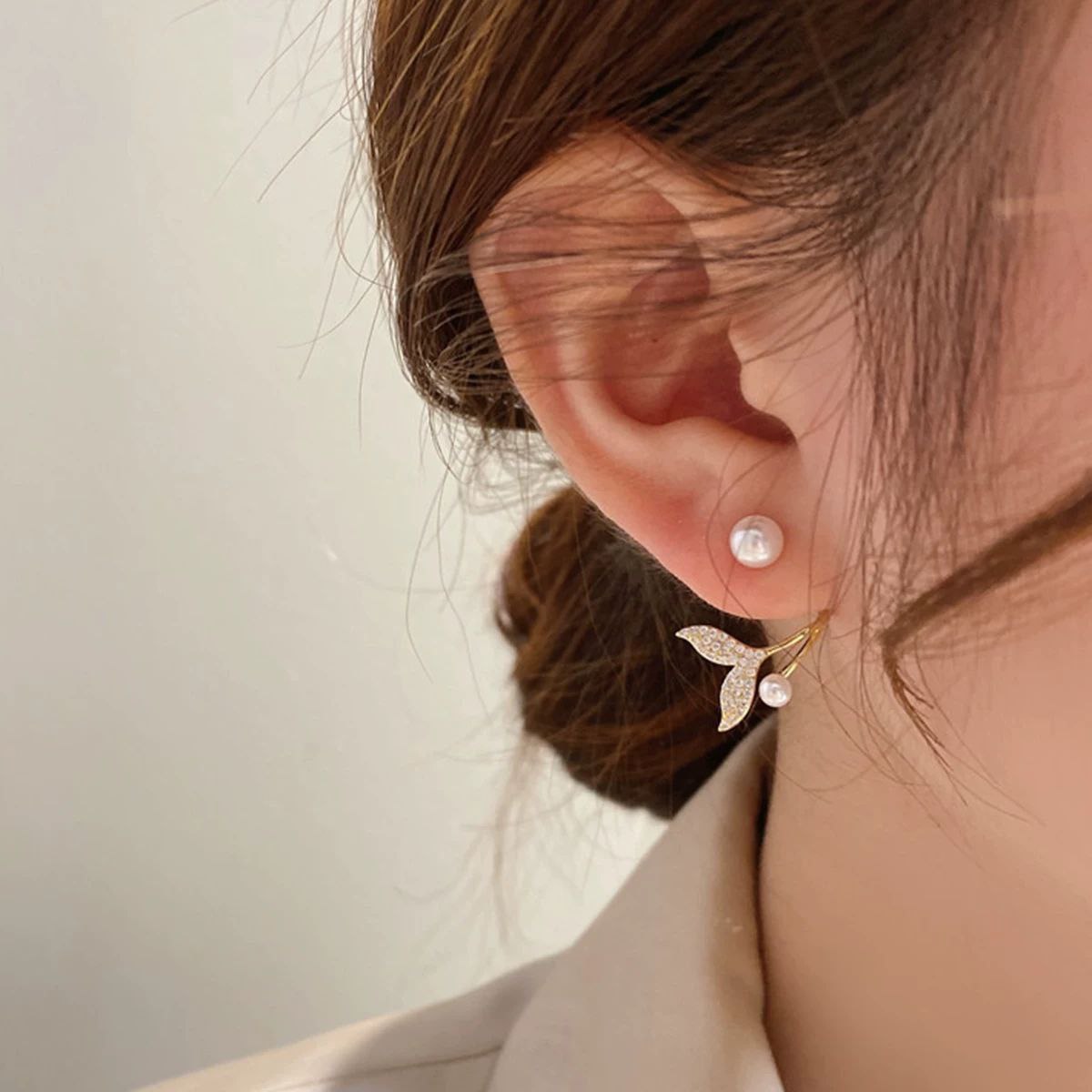 Twisted Column Hoop Earrings Silver 925 Chinese Gold    S1
