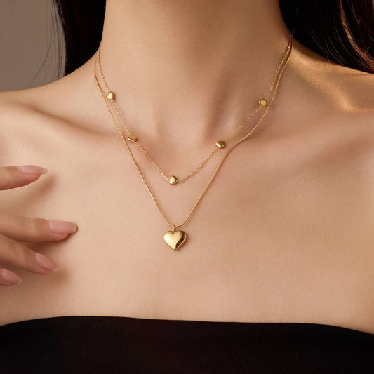 Double Layer Necklace Stainless Steel 316      S1
