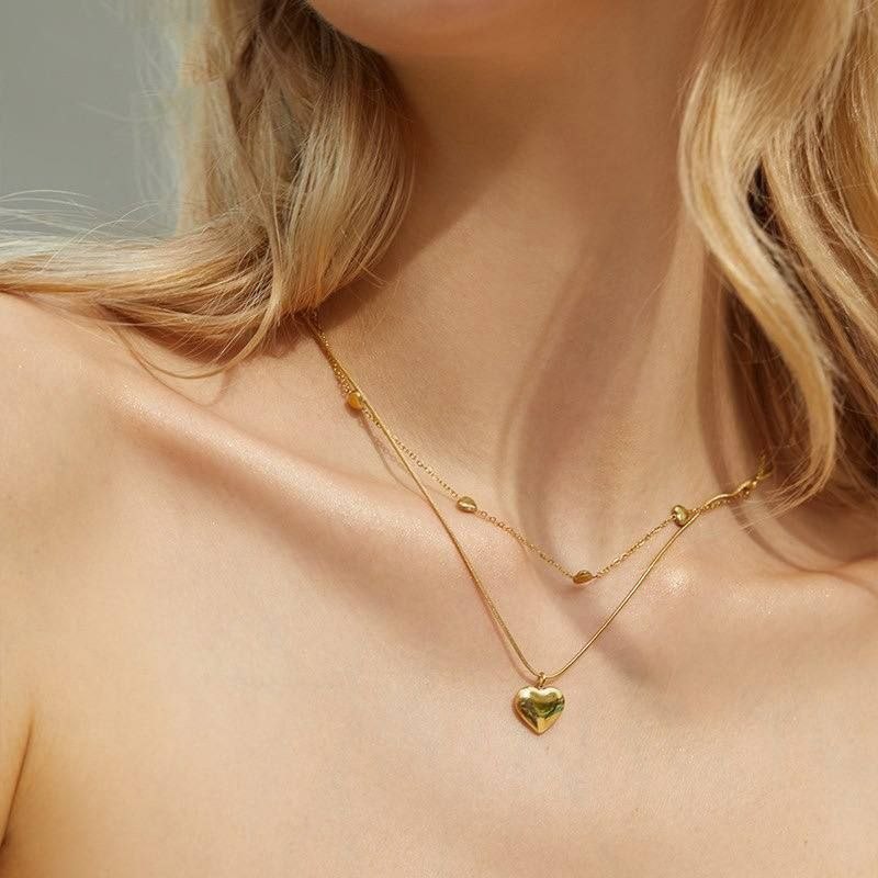 Double Layer Necklace Stainless Steel 316      S1
