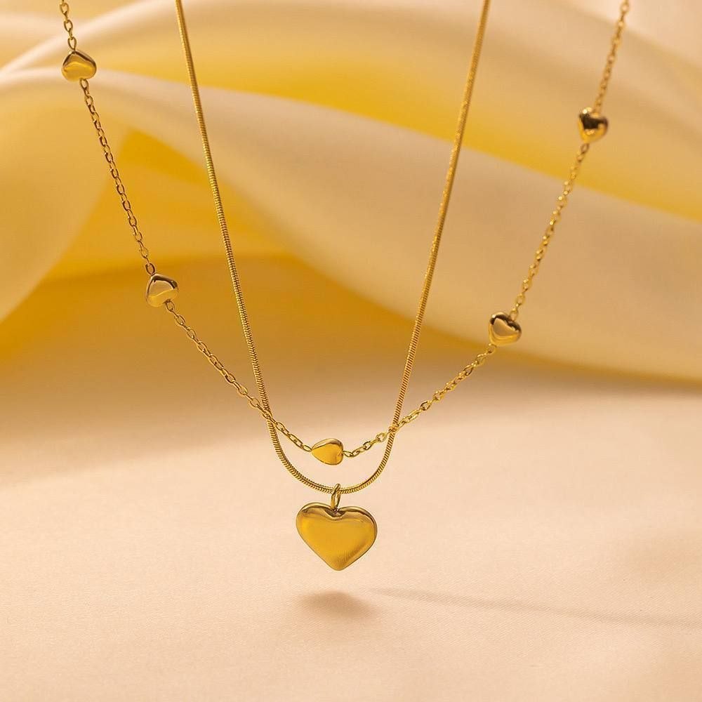 Double Layer Necklace Stainless Steel 316      S1