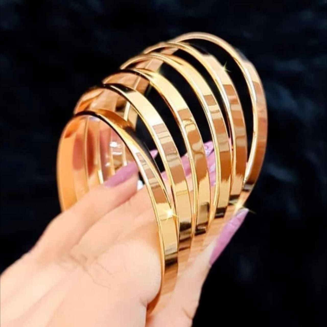 Mirror Style Bracelet Set Chinese Gold – 4 Pieces      S1